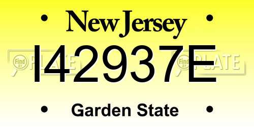 I42937E New Jersey License Plate
