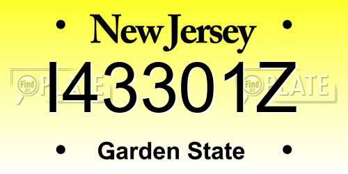 I43301Z New Jersey License Plate