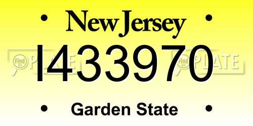 I433970 New Jersey License Plate