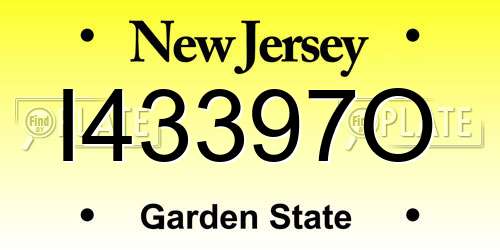 I43397O New Jersey License Plate