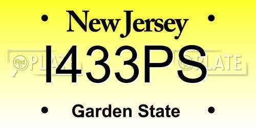 I433PS New Jersey License Plate