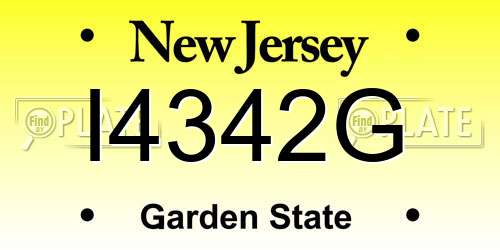 I4342G New Jersey License Plate