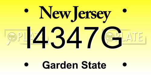 I4347G New Jersey License Plate