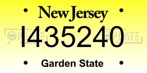 I435240 New Jersey License Plate