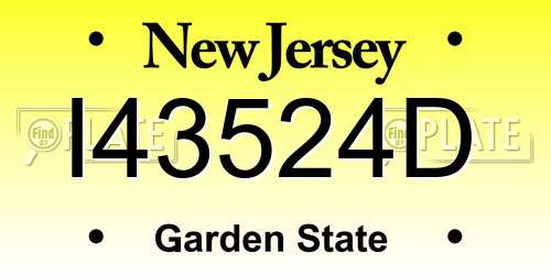 I43524D New Jersey License Plate