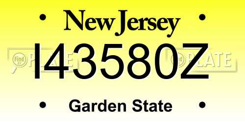 I43580Z New Jersey License Plate
