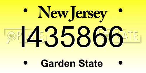 I435866 New Jersey License Plate