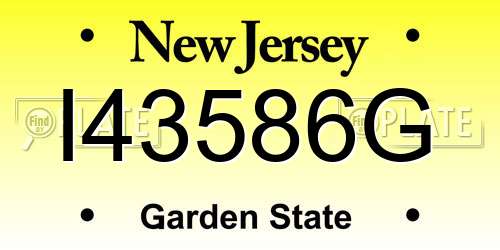 I43586G New Jersey License Plate