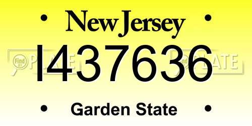 I437636 New Jersey License Plate