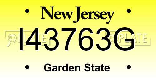 I43763G New Jersey License Plate