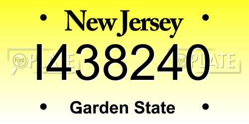 I438240 New Jersey License Plate