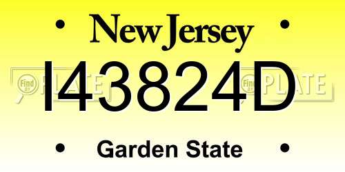 I43824D New Jersey License Plate