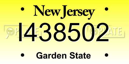 I438502 New Jersey License Plate