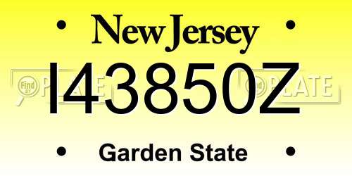 I43850Z New Jersey License Plate