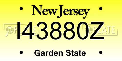I43880Z New Jersey License Plate