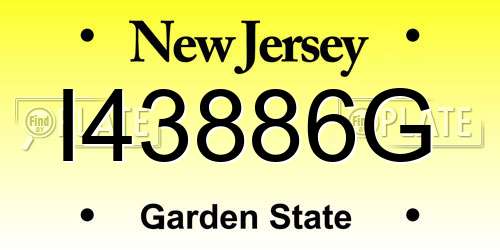 I43886G New Jersey License Plate