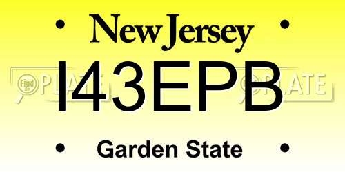 I43EPB New Jersey License Plate