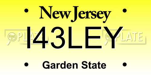 I43LEY New Jersey License Plate