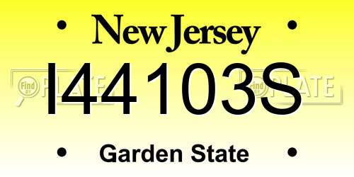 I44103S New Jersey License Plate