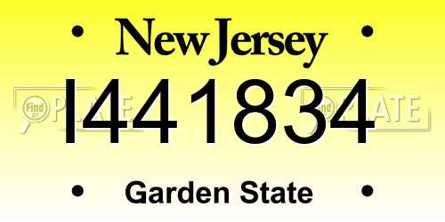 I441834 New Jersey License Plate
