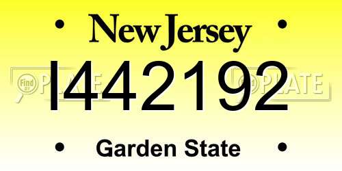 I442192 New Jersey License Plate