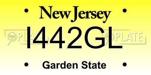 I442GL New Jersey License Plate