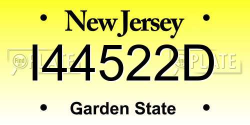 I44522D New Jersey License Plate