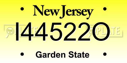 I44522O New Jersey License Plate