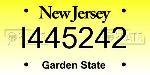 I445242 New Jersey License Plate