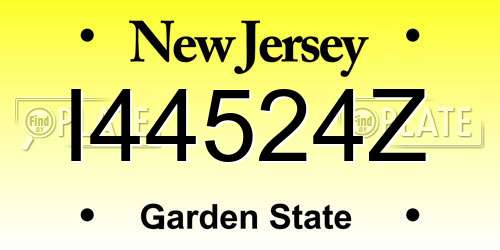 I44524Z New Jersey License Plate