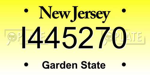 I445270 New Jersey License Plate