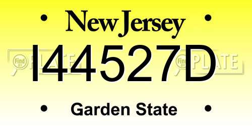 I44527D New Jersey License Plate