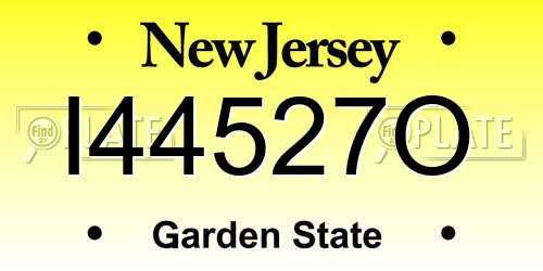 I44527O New Jersey License Plate