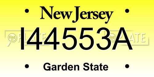 I44553A New Jersey License Plate