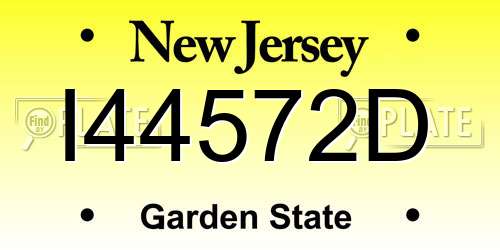 I44572D New Jersey License Plate