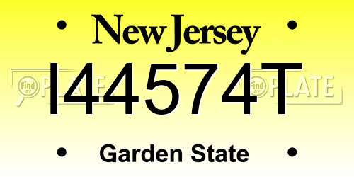 I44574T New Jersey License Plate