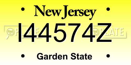 I44574Z New Jersey License Plate