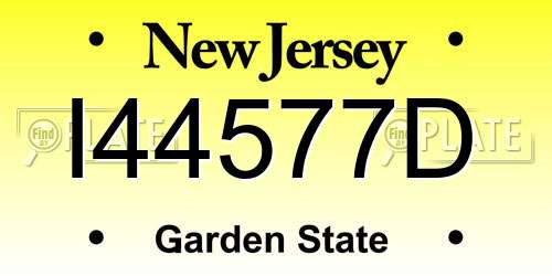 I44577D New Jersey License Plate