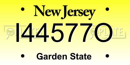 I44577O New Jersey License Plate