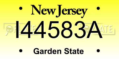 I44583A New Jersey License Plate