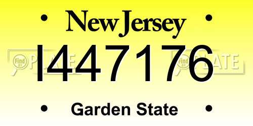 I447176 New Jersey License Plate