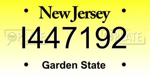 I447192 New Jersey License Plate