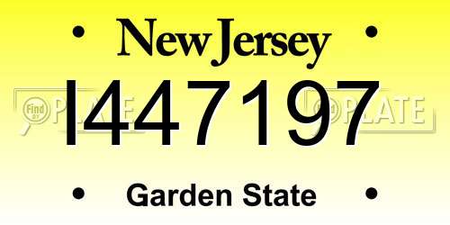 I447197 New Jersey License Plate