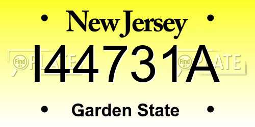 I44731A New Jersey License Plate