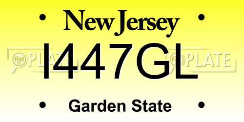 I447GL New Jersey License Plate