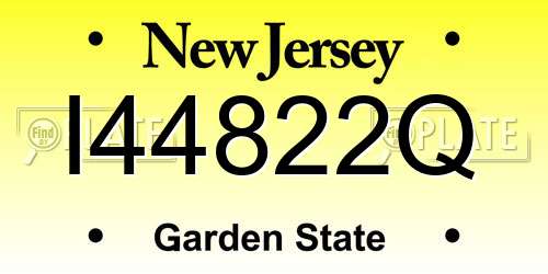 I44822Q New Jersey License Plate