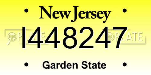I448247 New Jersey License Plate