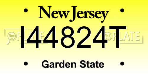 I44824T New Jersey License Plate
