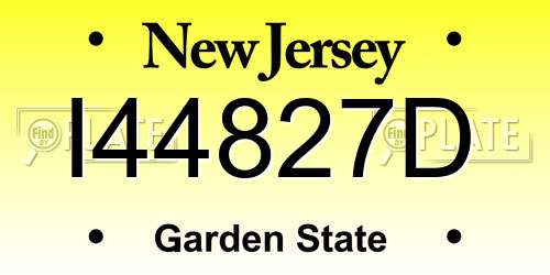 I44827D New Jersey License Plate