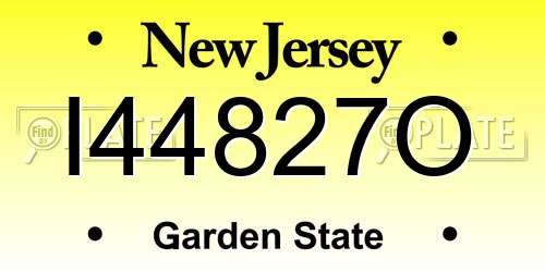 I44827O New Jersey License Plate